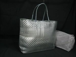 1 jpy # beautiful goods # ANTEPRIMA Anteprima in torechioPVC wire pouch attaching tote bag shoulder shoulder .. silver group BG7983