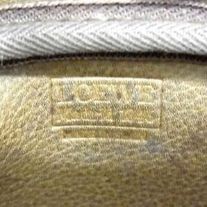 1円 LOEWE ロエベ アナグラム スエード クロスボディ ショルダーバッグ ポシェット 斜め掛け レディース カーキ系 BL0313の画像6