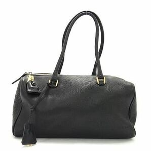 1円 ■美品■ PRADA プラダ レザー 南京錠 ハンドバッグ トートバッグ レディース ブラック系 BG7877の画像1