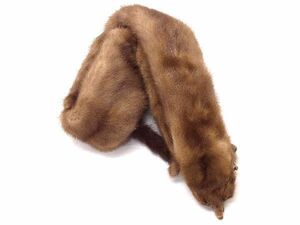 # beautiful goods # mink fur face attaching tippet muffler stole collar to coil lady's brown group DD5462