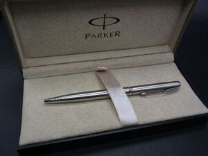 ■美品■ PARKER パーカー ツイスト式 ボールペン 筆記用具 文房具 ステーショナリー シルバー系 DE2175