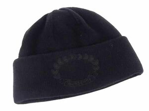 ■極美品■ BURBERRY バーバリー カシミヤ100％ ニット帽 ニットキャップ 帽子 サイズ 54ー61cm メンズ レディース ブラック系 AV1715