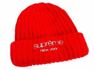 ■極美品■ Supreme シュプリーム アクリル100％ ビーニー ニット帽 帽子 メンズ レディース レッド系 AS9722