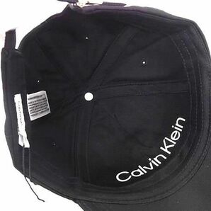 ■新品同様■ Calvin Klein カルバンクライン コットン100％ ベースボールキャップ 帽子 レディース メンズ ブラック系 FA1248の画像3