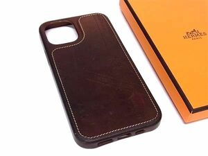 HERMES エルメス ヴォーバレニア iPhone12/12Pro対応 アイフォンケース スマホケース ブラウン系 AU7655