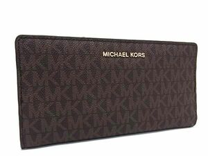 ■新品■未使用■ MICHAEL KORS マイケルコース MK柄 PVC 二つ折り 長財布 ウォレット レディース ブラウン系 AW1876