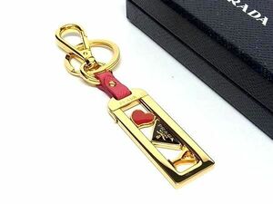 # as good as new # PRADA Prada safia-no leather Heart key holder key ring charm gold group AW5460