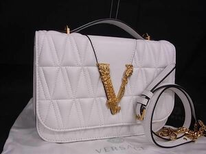 # ultimate beautiful goods # VERSACE Versace leather chain shoulder bag Cross body lady's white group AY1614