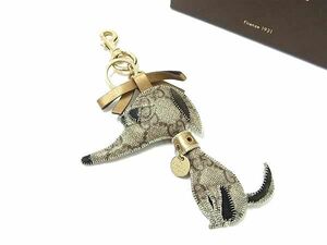 1 jpy # beautiful goods # GUCCI Gucci Gucci .li gray is undoGG pattern PVC dog ribbon key holder key ring bag charm brown group FA1631