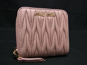 1 jpy # ultimate beautiful goods # miumiu MiuMiu ma tera se leather folding twice purse wallet . inserting change purse . lady's pink series FA1704