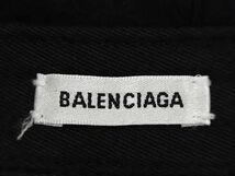 1円 BALENCIAGA バレンシアガ コットン ベースボールキャップ 帽子 表記サイズL 58 メンズ レディース ブラック系 FA1709_画像4