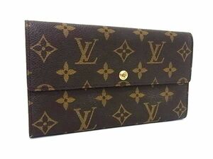 1円 ■美品■ LOUIS VUITTON ルイヴィトン M61725 モノグラム ポシェット ポルトモネ クレディ 二つ折り 長財布 ブラウン系 FB0328