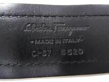 1円 ■美品■ Salvatore Ferragamo フェラガモ レザー シルバー金具 ベルト 紳士 ビジネス メンズ ブラック系 FA1678_画像4