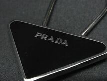 1円 ■極美品■ PRADA プラダ M713 バッグチャーム キーホルダー キーリング レディース メンズ ブラック系×シルバー系 FA5573_画像3