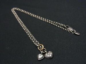 1 jpy Folli Follie Folli Follie SV925×K18 750 18 gold Heart rhinestone necklace pendant accessory silver group BK0452