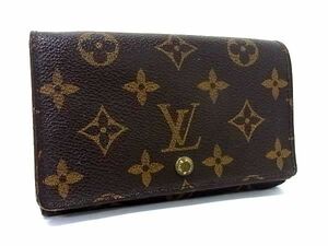 1円 LOUIS VUITTON ルイヴィトン M61730 モノグラム ポルトモネビエ トレゾール 二つ折り 財布 ウォレット 小銭入れ ブラウン系 FB0130