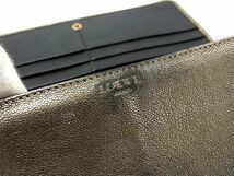 1円 LOEWE ロエベ アナグラム レザー 二つ折り 長財布 ウォレット 札入れ 小銭入れ レディース メンズ メタリックグレー系 FA3678_画像6