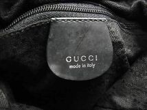 1円 GUCCI グッチ 001 3754 1657 バンブー レザー ワンハンドル 巾着型 2WAY ハンドバッグ ショルダー 肩掛け ブラック系 FA5229_画像6