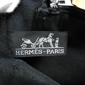 1円 HERMES エルメス フールトゥPM キャンバス シルバー金具 ハンドバッグ トートバッグ メンズ レディース ブラック系×グレー系 FD0043の画像6