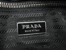 1円 ■美品■ PRADA プラダ テスートナイロン×レザー ギャザー トートバッグ ハンドバッグ レディース ブラック系 AY1956_画像6