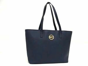 1円 ■美品■ MICHAEL KORS マイケルコース レザー トートバッグ ショルダー 肩掛けかばん レディース ネイビー系 BL0070