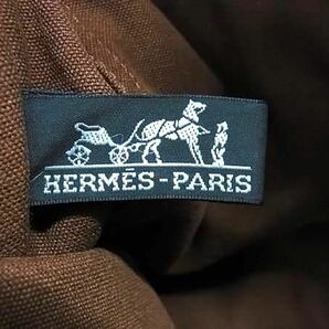 1円 HERMES エルメス フールトゥMM キャンバス シルバー金具 ハンドバッグ トートバッグ メンズ レディース ブラウン系 AW8539の画像6