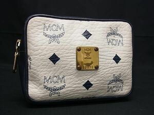 1 jpy MCM M si- M monogram Visee tos pattern leather multi case make-up pouch case lady's ivory series BG7919