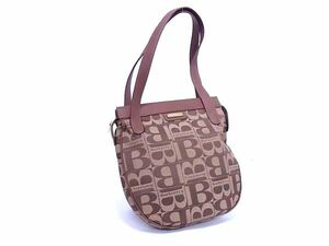 1 jpy # ultimate beautiful goods # Burberrys Burberry z total pattern canvas × leather tote bag shoulder shoulder .. lady's brown group BL0090