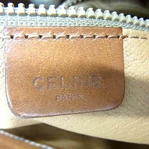 1円 CELINE セリーヌ ヴィンテージ マカダム柄 PVC×レザー 総柄 巾着型 ショルダーバッグ クロスボディ ベージュ系×ブラウン系 BL0101の画像6