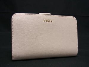 1円 ■極美品■ FURLA フルラ バビロン レザー 二つ折り 財布 ウォレット 札入れ 小銭入れ レディース ベージュ系 BG8434