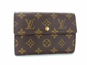 1円 LOUIS VUITTON ルイヴィトン M61202 モノグラム ポルトトレゾール エテュイ パピエ 三つ折り 財布 ウォレット ブラウン系 BG8443