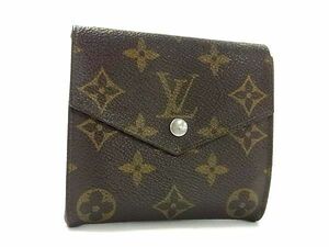 1円 LOUIS VUITTON ルイヴィトン M61660 モノグラム ポルトモネビエ カルトクレディ 三つ折り 財布 ウォレット ブラウン系 BG8445