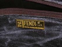 1円 FENDI フェンディ ヴィンテージ ズッカ柄 ズッキーノ コーティングキャンバス 総柄 ミニ ボストン ハンドバッグ ブラウン系 AZ1698_画像6