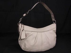 1 jpy # ultimate beautiful goods # COACH Coach F13730 leather one shoulder bag handbag shoulder .. bag lady's ivory series AZ1673