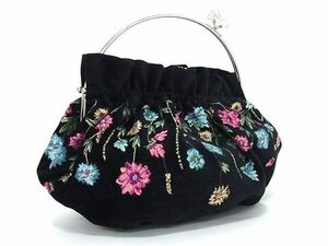 1 иен # превосходный товар # Think Bee! раковина Be! замша украшен блестками ручная сумочка большая сумка женский оттенок черного × многоцветный AZ1675