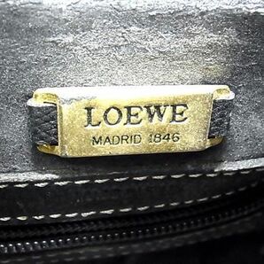 1円 LOEWE ロエベ アナグラム レザー 巾着型 ワンショルダーバッグ 肩掛けかばん レディース ブラック系 AZ1678の画像6