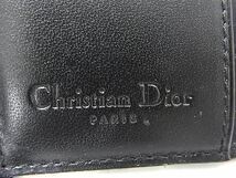 1円 ChristianDior クリスチャンディオール トロッター キャンバス 三つ折り カードケース カード入れ レディース ブラック系 FA6515_画像5