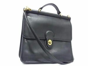 1円 ■美品■ COACH コーチ 9927 オールドコーチ ヴィンテージ USA アメリカ製 レザー 2WAY ハンドバッグ ショルダー ブラック系 BI2073