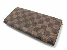 1円 LOUIS VUITTON ルイヴィトン N61724 ダミエ ポシェット ポルトモネ クレディ 二つ折り 長財布 ウォレット ブラウン系 FA6073_画像2