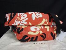 1円 ■新品■未使用■ MARNI マルニ キャンバス 総柄 ボディバッグ ショルダー 肩掛けかばん メンズ レディース レッド系 EA2253fZ_画像1