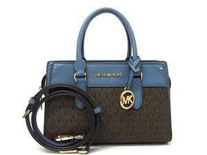 1 jpy # ultimate beautiful goods # MICHAEL KORS Michael Kors MK pattern PVC× leather 2WAY handbag shoulder bag Cross body brown group BK1127
