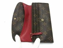 1円 LOUIS VUITTON ルイヴィトン M60136 モノグラム ポルトフォイユ エミリー 二つ折り 長財布 ウォレット レディース ブラウン系 AZ2106_画像3