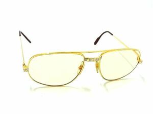 1円 ■美品■ Cartier カルティエ 58□18 140 度入り サングラス メガネ 眼鏡 レディース メンズ ゴールド系 AW9134