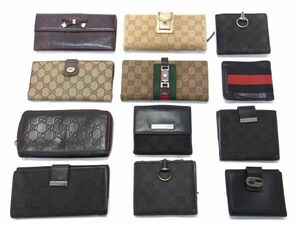 1円 GUCCI グッチ グッチシマ ジャッキー 等 GG柄 ラウンドファスナー 二つ折り 財布 ウォレット 小銭入れ 12点セット まとめ売り DA7622