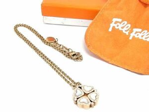 Folli Follie Folli Follie clover rhinestone necklace pendant accessory lady's gold group DD2666