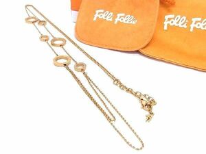 # beautiful goods # Folli Follie Folli Follie rhinestone long necklace accessory lady's gold group DD2515
