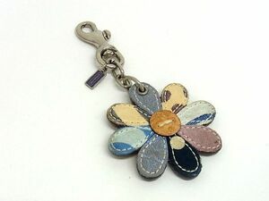 COACH Coach canvas flower flower bag motif key holder bag charm lady's multicolor DD0805