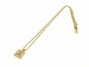 ■美品■ NINA RICCI ニナリッチ ラインストーン ネックレス ペンダント アクセサリー レディース ゴールド系 DD4182