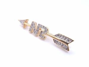 # ultimate beautiful goods # NINA RICCI Nina Ricci arrow rhinestone pin brooch pin badge accessory lady's gold group DD6472