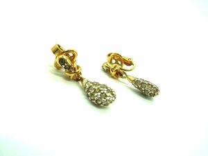 # beautiful goods # NINA RICCI Nina Ricci rhinestone Drop clip type earrings accessory lady's gold group DD8480